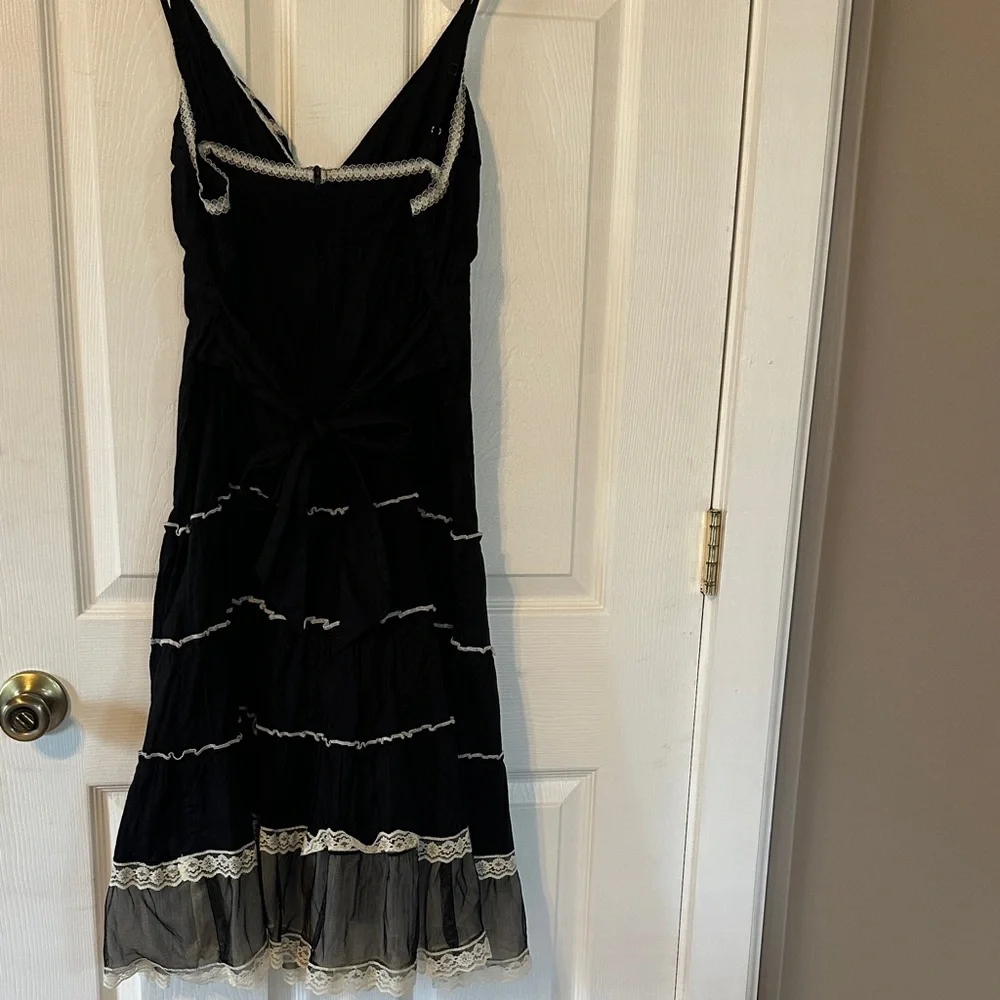 Morbid Threads Black Dress with White Lace Accents - Picture 5 of 6